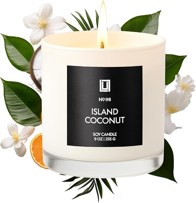 Lulu Candles | Island Coconut | Luxury Scented Soy Jar Candle | Hand Poured in by LULUCANDLES