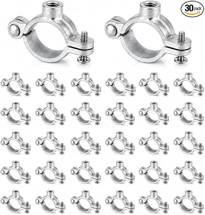 30 Pack 3/4'' Silver Hinged Split Ring Pipe Hanger, Galvanized Iron by Unknown