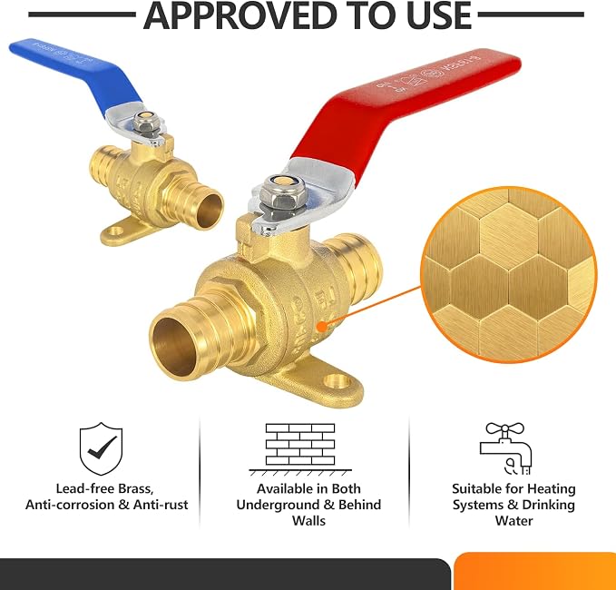 30PC HeSun 3/4 Inch PEX Ball Valves - Image 2