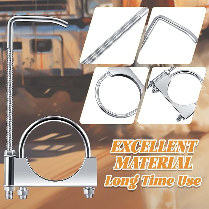 4 Pcs 3 Inch Universal Exhaust Clamp - Image 3