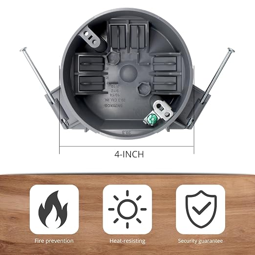 HXH 20 Cu. in. 1-Gang Round Ceiling Electrical Box | PVC Round Outlet Box - Image 3