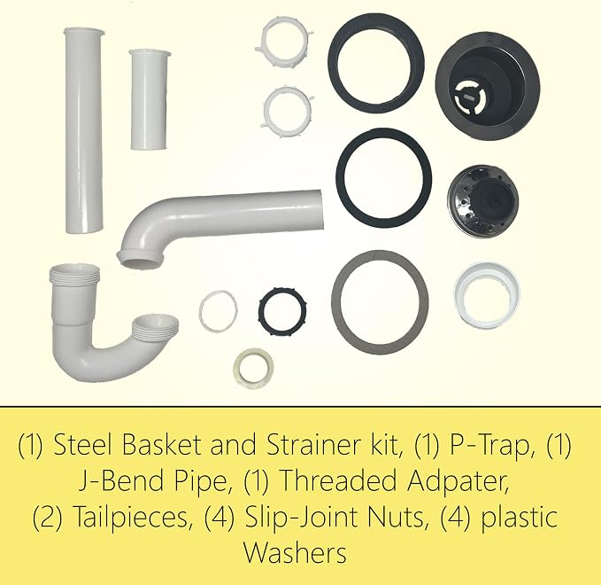 Complete P-Trap Drain Kit for 1-1/2 inch Sinks, - Image 4