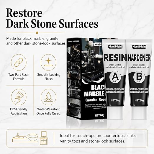 Black Tile Repair Kit for Landlords/DIYers: no Fading/Sands Easy in 1h | fixes - Image 2
