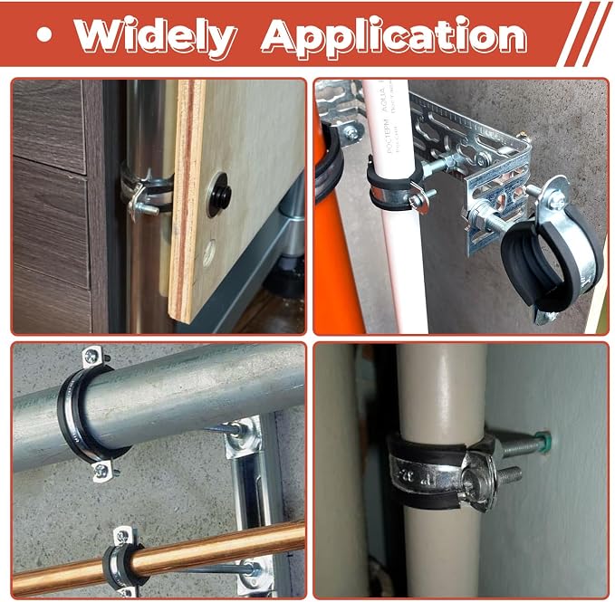 12 Pcs 1.5-1.7 Inch Split Ring Pipe Hanger, 38-43mm Heavy Duty Adjustable Pipe - Image 7