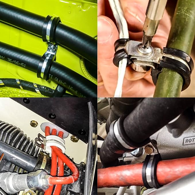 LOKMAN 20 Pack 3/4 Inch Stainless Steel Cable Clamp, Rubber Cushioned Insulated - Image 4