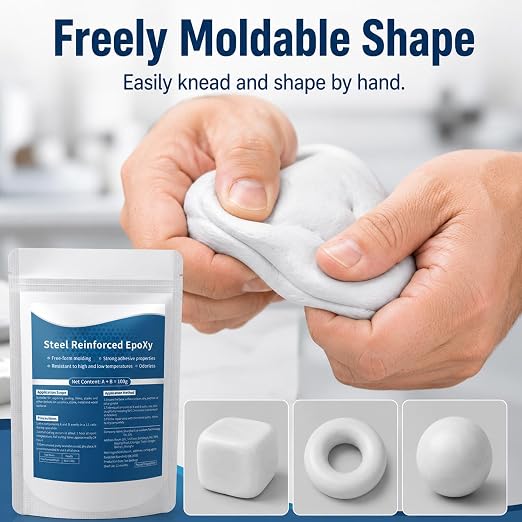 Epoxy Putty Fast Repair Clay, 2-Part Repair Filler Putty, Steel Reinforced - Image 2