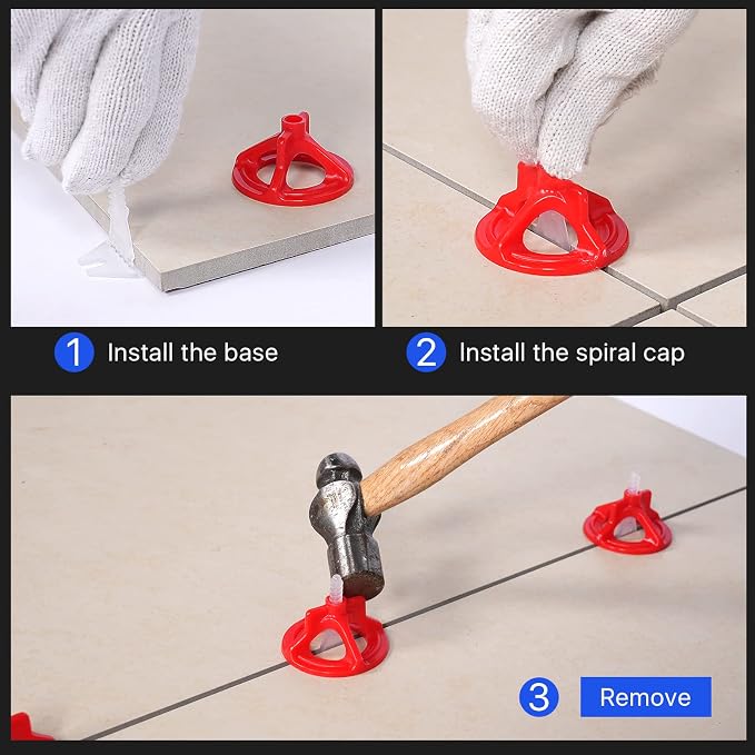 Professional Tile Leveling System Kit，Anti-Loosening Spacers/Wall, Bathroom - Image 4