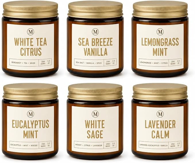 Candles for Home Scented, Aromatherapy Candle Gifts Sets for Women, 6 Pack by Unknown