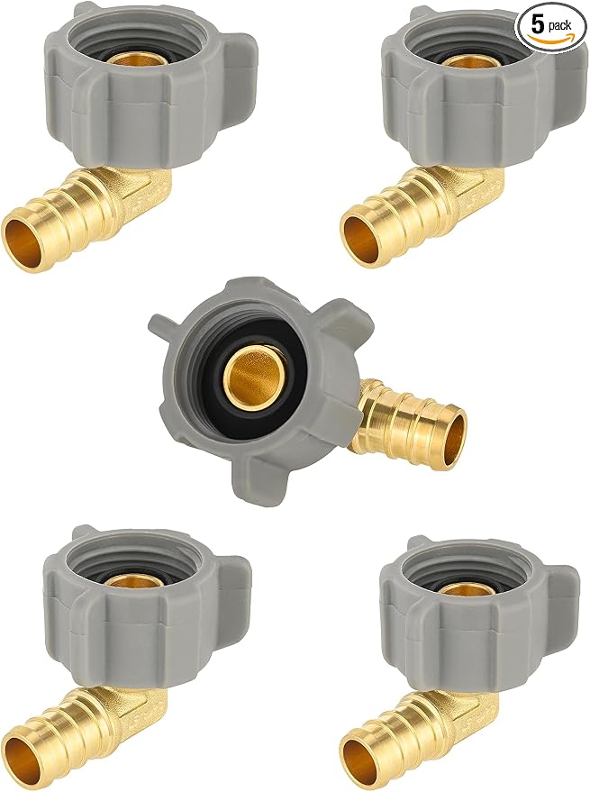 5 PCs EFIELD 1/2" Pex X 7/8 Inch Toilet BC Swivel Female Elbow | Brass Barb by EFIELDPEXTUBING