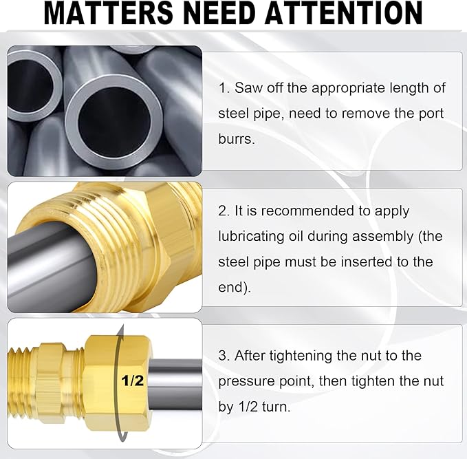 ChillWaves Brass Compression Tube Fitting, 3/4" OD x 1/2" NPT Male Compression - Image 5