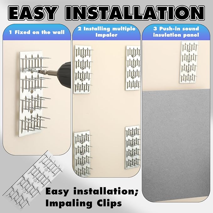 Blulu 25 Pcs Impaling Clips Acoustic Panels, Drywall Repair Impaler Push-on - Image 3