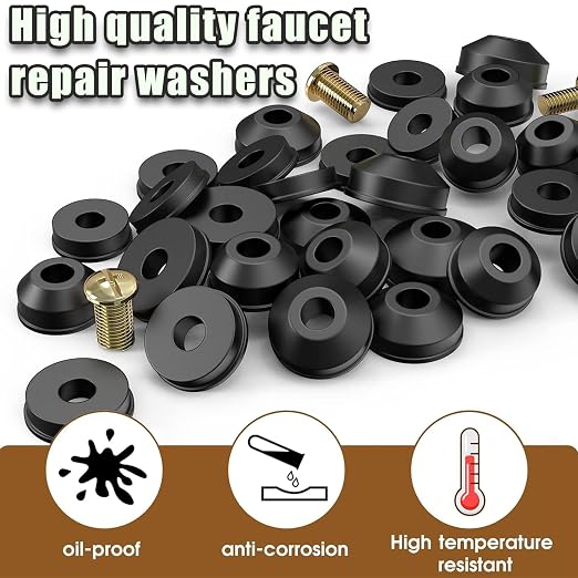 48 PCS Faucet Washer Assortment Kit Outdoor Faucet Repair Kit - Image 3