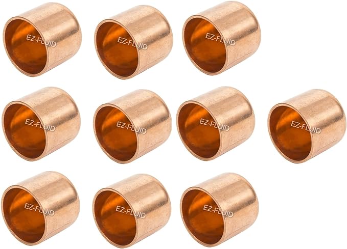 EZ-FLUID Plumbing 1-1/4" Solder LF Copper Pipe End Cap, Pressure Copper Cap by EZ-FLUIDPlumbingProducts