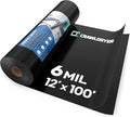 Black Plastic Sheeting, 6 Mil 12' x 100', Crawl Space Vapor Barrier, Vapor by CrawlSpaceEncapsulation