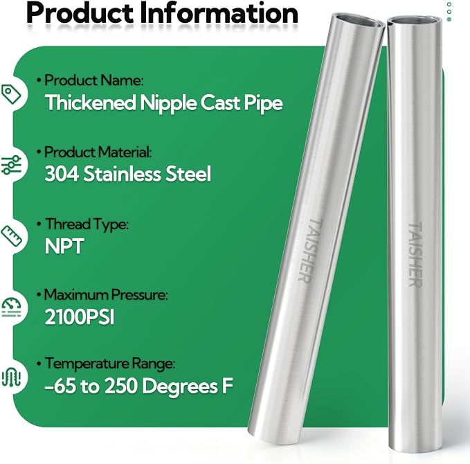 1pcs Thickened Nipple Cast Pipe 1" NPT Female - Image 3