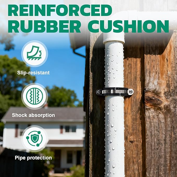 OURU 1 Inch Pipe Strap Fits 0.98"/24.9-25mm OD, Rubber U Bracket, Anti-Vibration - Image 4