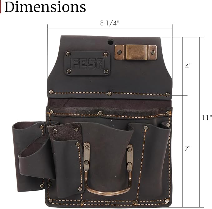 FESA Leather Drywaller's Tool Pouch - Image 6