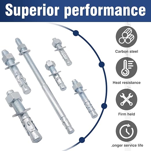 5/8 Concrete Anchors, 5/8 Wedge Anchors Bolts, 4-1/2" L, equipment bases - Image 5