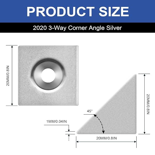 12pcs 2020 2-Way Corner Angle Bracket Connector 2020 Extrusion Hardware T-Slot - Image 2