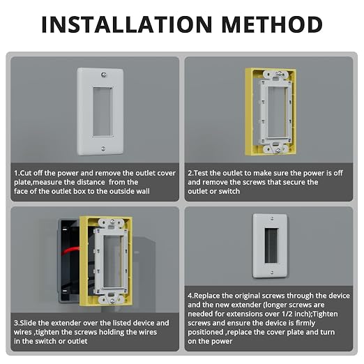ABS 1/2 Inch Outlet Box Extender, Single Gang, 2 Pack | Single Gang Outlet Box - Image 6