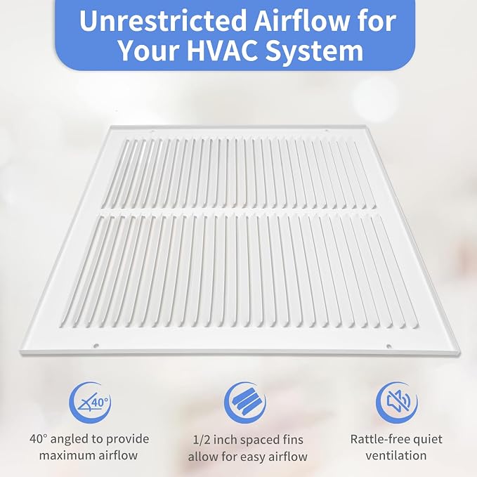 Howeall 24"W x 18"H Steel Return Air Grille, Air Return Vent Cover - Image 4