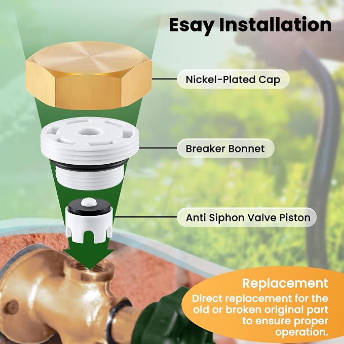 1 Pack Anti Siphon Valve Repair Kit, Vacuum Breaker Fix Set Compatible - Image 2
