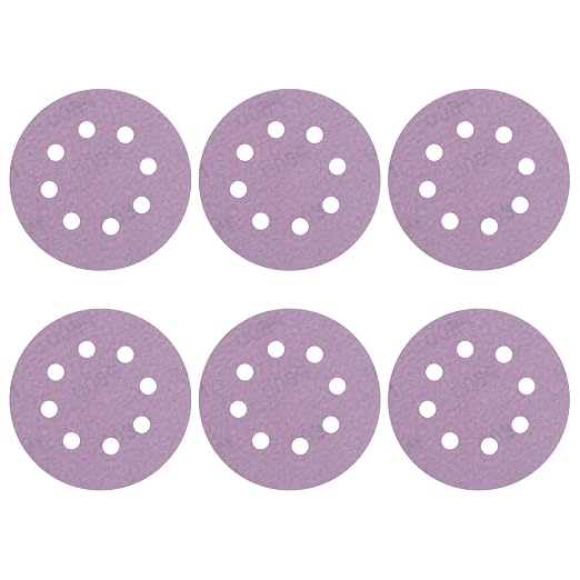 HARFINGTON 25Pcs 5Inch Sanding Disc 8 Hole 600Grit Purple Aluminum Oxide | Hook by HARFINGTON