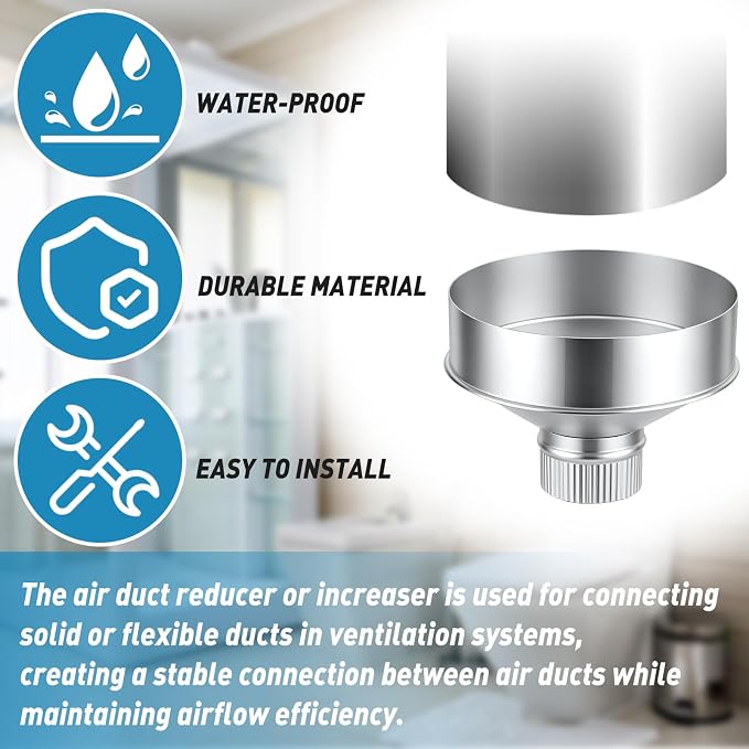 1 Pcs 8 Inch to 3 Inch Duct Reducer Increaser Galvanized Steel Air Duct Adapter - Image 5