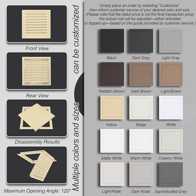 Yellow Air Return Grille, Aluminum Access Panel - Image 6