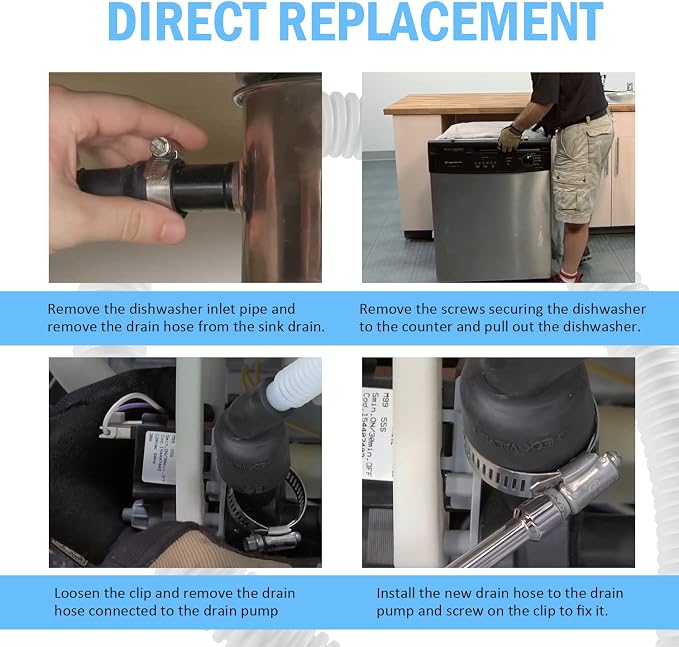807117001 Drain Hose for Frigidaire and Electrolux dishwashers, Replace - Image 6