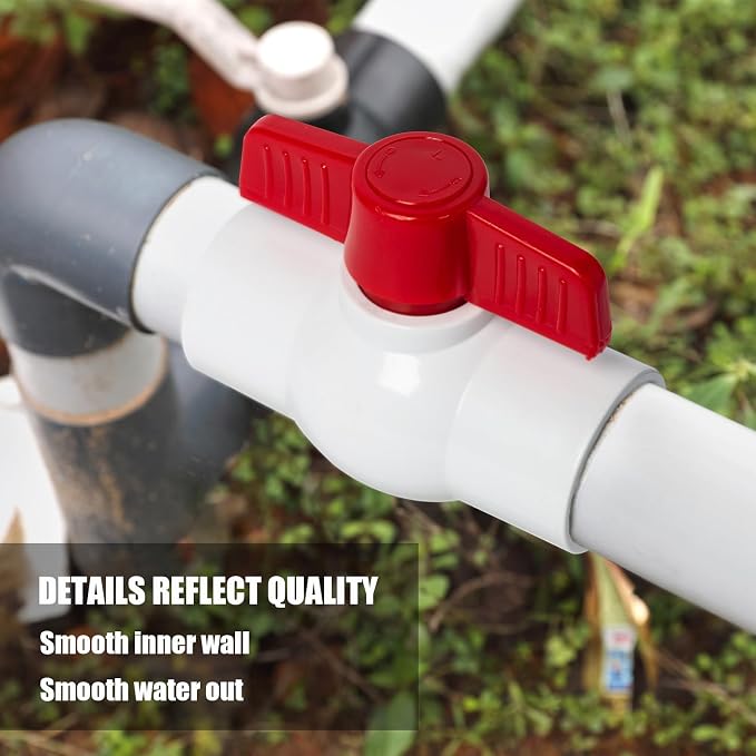 10PCS 1/2" PVC Ball Valve, Shut-Off Ball Valves Socket - Image 8