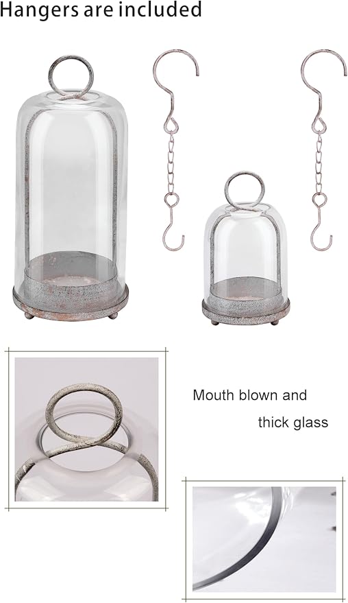 5" & 4" Wide Versatile Metal Candle Holder in Shabby White - Image 3