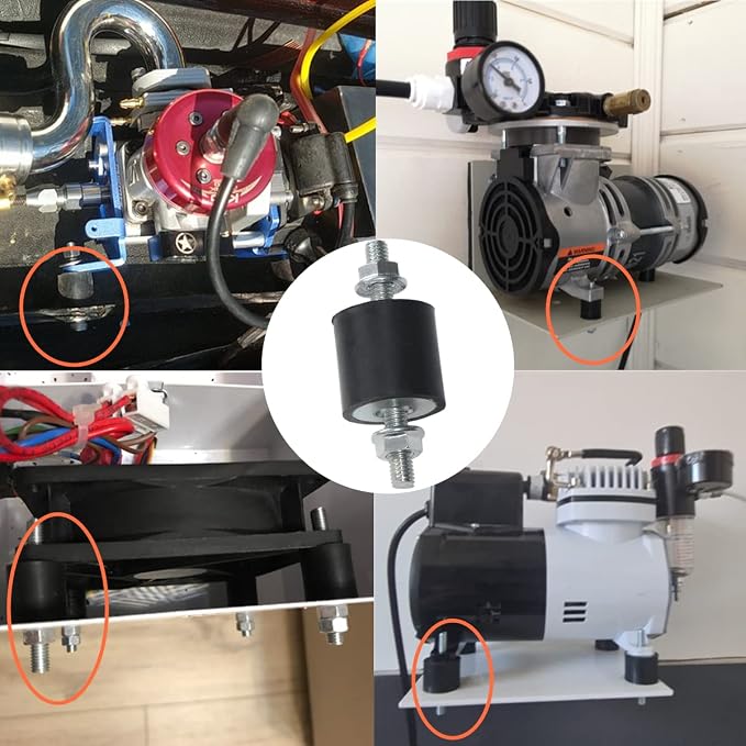 8pcs 25 x 25mm Rubber Mounts Rubber Vibration Isolator Mounts Shock Absorber - Image 4