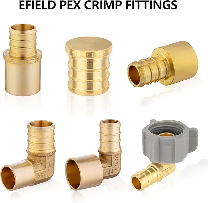 5PC EFIELD Pex 1/2" Pex X 1/2" Female NPT Swivel Adapter Crimp Fittings | - Image 4