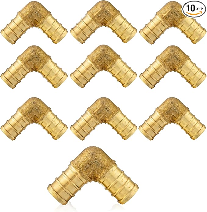 10PACK EFIELD 3/4 Inch Pex Elbow Barb Crimp Brass Fitting | by EFIELDPEXTUBING