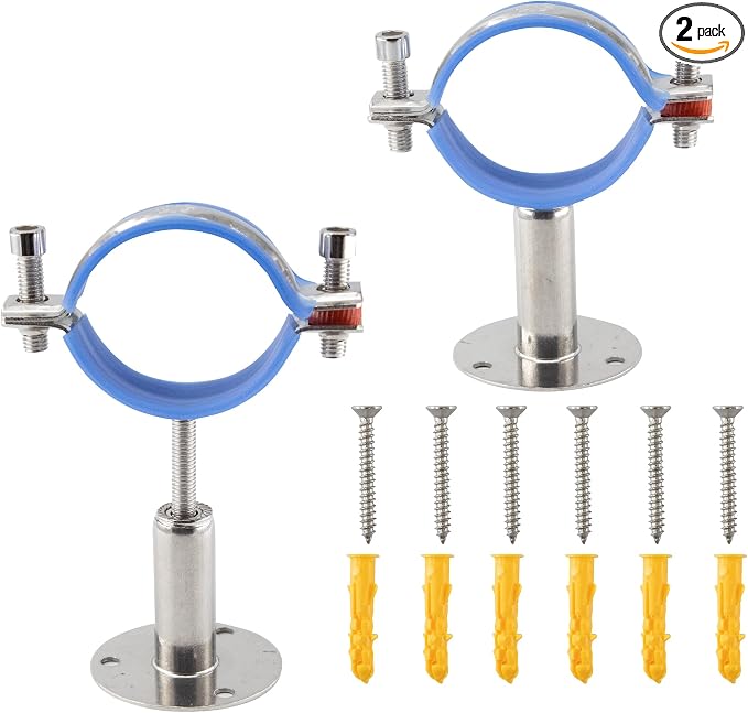 304 Stainless Steel Wall Mount Ceiling Mount Pipe Supports, Adjustable Pipe by Unknown
