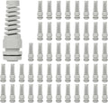 50Pcs NPT 1/2" IP68 Waterproof Cable Gland Flex Spiral Strain Relief Grey Nylon by LeMotech