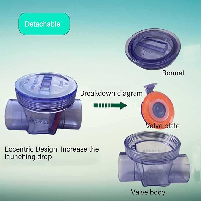 WALFRONT Check Valve Non Return Valve PVC Inline One Way Toilet Backwater - Image 4