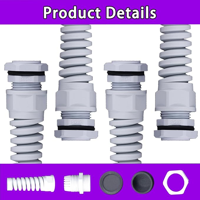 Swpeet 22Pcs 6 Sizes 3mm-18mm Waterproof Cable Gland Conduit Fittings - Image 3
