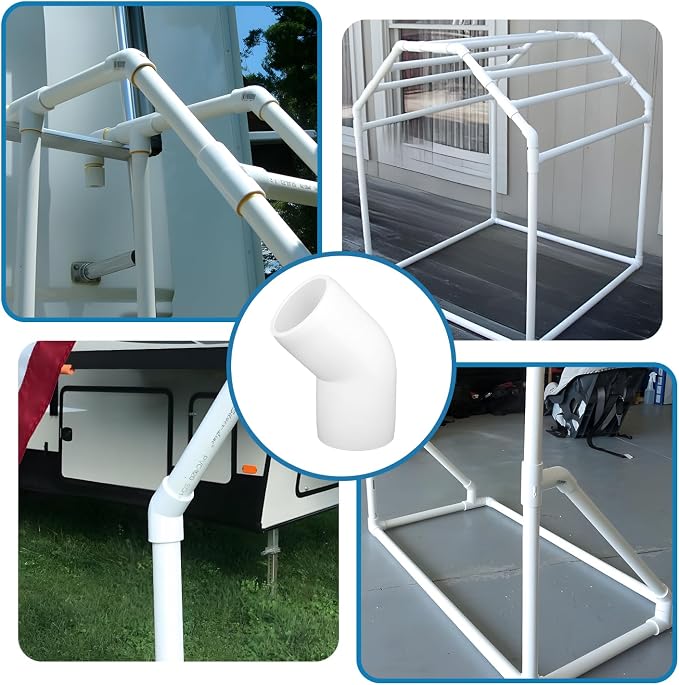 3/4" PVC Pipe Fittings, 135 Degree PVC Elbows, Furniture Grade, DIY Shelf - Image 7