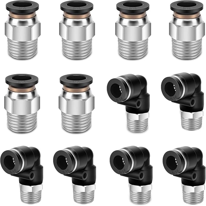 CNAODUN 12 Pcs Push to Connect Fittings 5/16 Inch Tube OD x 1/4 Inch NPT Thread by CNAODUN