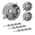 Gray Aluminum Round Weatherproof Outlet Box, 3 Pack 5-0.5 inch Holes | 15.8 cu by XGGYA