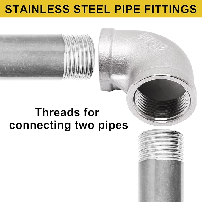 2Pcs 304 Stainless Steel 90 Degree Elbow 3/4" NPT Female x 3/4" NPT Female - Image 6