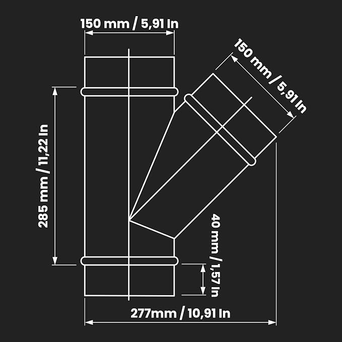 6" Inch Wye-Shape Ducting Splitter - Image 2