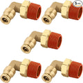 90° Swivel Male Elbow, 1/4" Tube x 3/8" NPT, DOT Approved 5PCS | by BOERAY