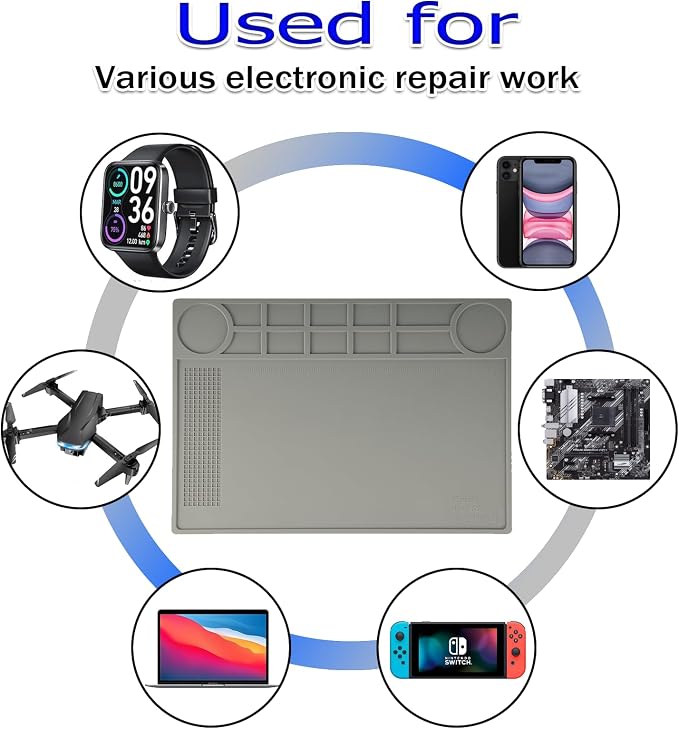 Kaisi KS-102 Repair Work Mat, Heat Resistant 932°F Silicone Soldering Mat - Image 5