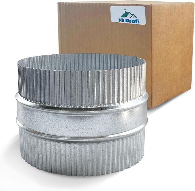 Inside-Fit. 4 Inch Diameter. Round Duct Coupling Sleeve, Galvanized Steel — by Unknown