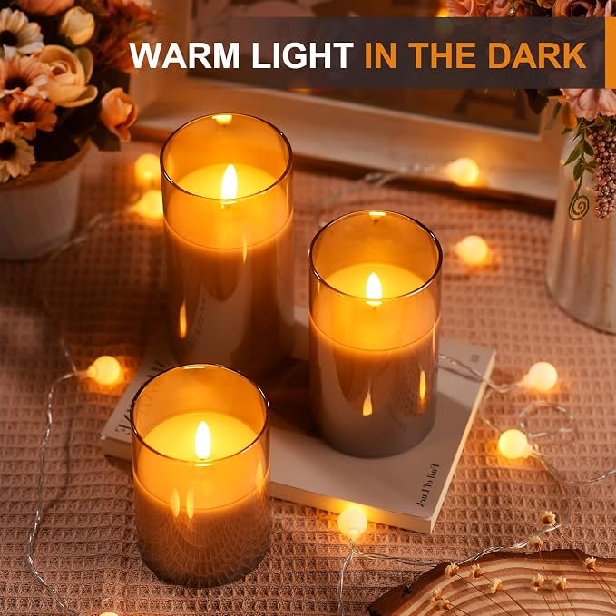 Tyawon Glass Battery Operated LED Flameless Candles - Image 3