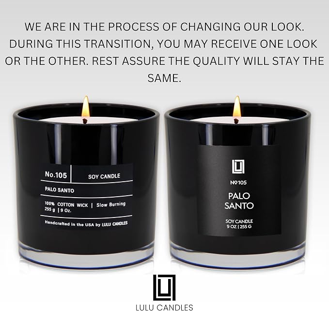 Lulu Candles Palo Santo Scented Soy Jar Candle, 9 Oz. | Luxury, Hand Poured in - Image 3