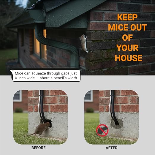 Steel Wool Mice Control, #1 Coarse Steel Wool 65Ft, Mouse Hole Filler DIY Kit - Image 3